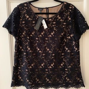 Beautiful & elegant Talbots black lace top